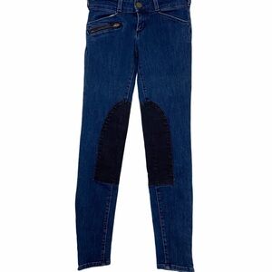 Current/Elliot Patched Jeans size 25/ 0 Black Blue Size Zippers